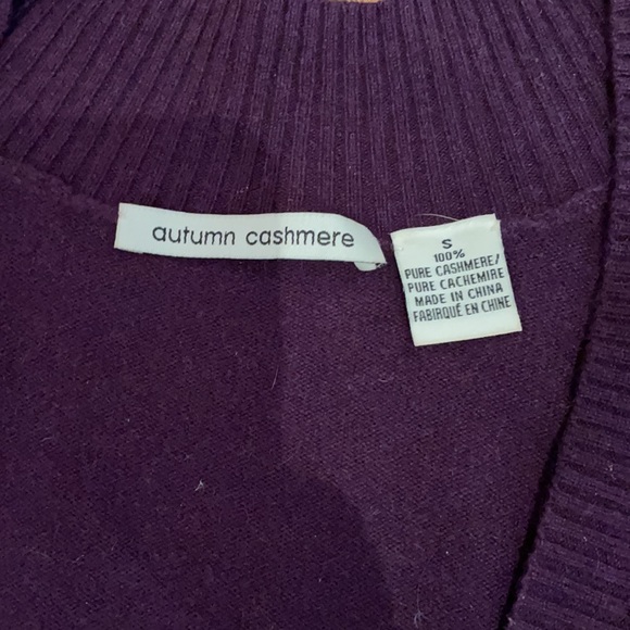 Autumn cashmere stunning wine colour deep V sweater. Size small. - Picture 5 of 7